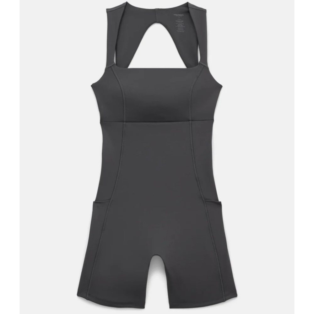NWT girlfriend collective Moon Tina Open Back Unitard gray grey athletic romper